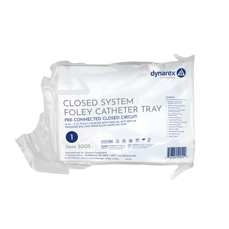 Closed Circuit / Closed System Foley Catheter Tray, 14 Fr - 10 trays per Case