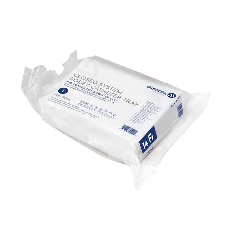 Closed Circuit / Closed System Foley Catheter Tray, 14 Fr - 10 trays per Case