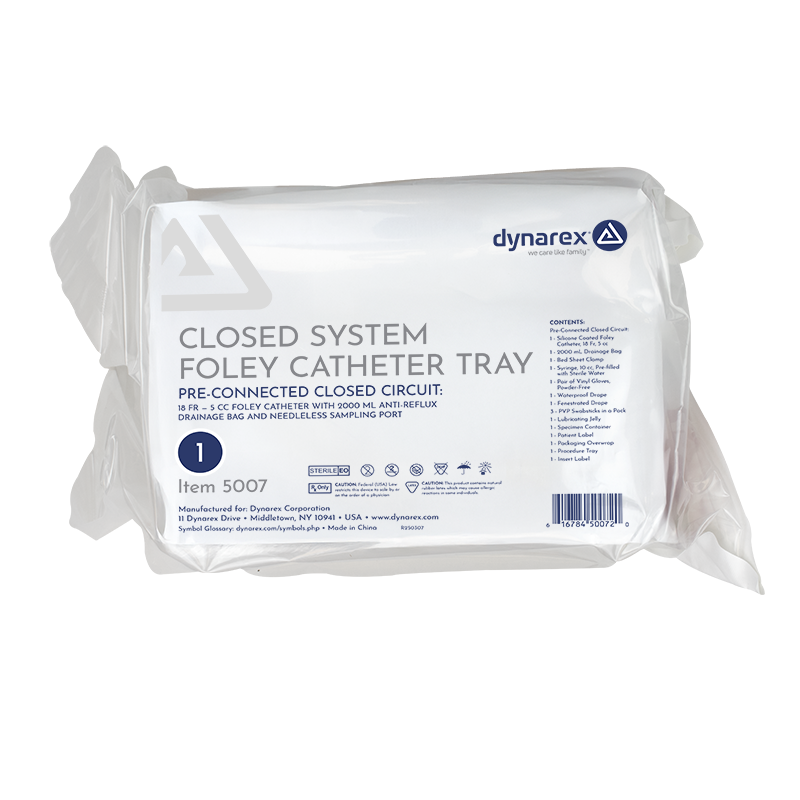 Closed Circuit / Closed System Foley Catheter Tray, 18 Fr - 10 trays per Case