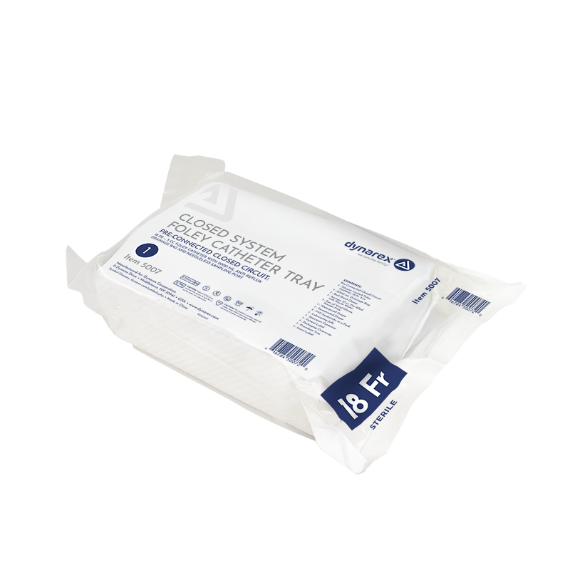 Closed Circuit / Closed System Foley Catheter Tray, 18 Fr - 10 trays per Case
