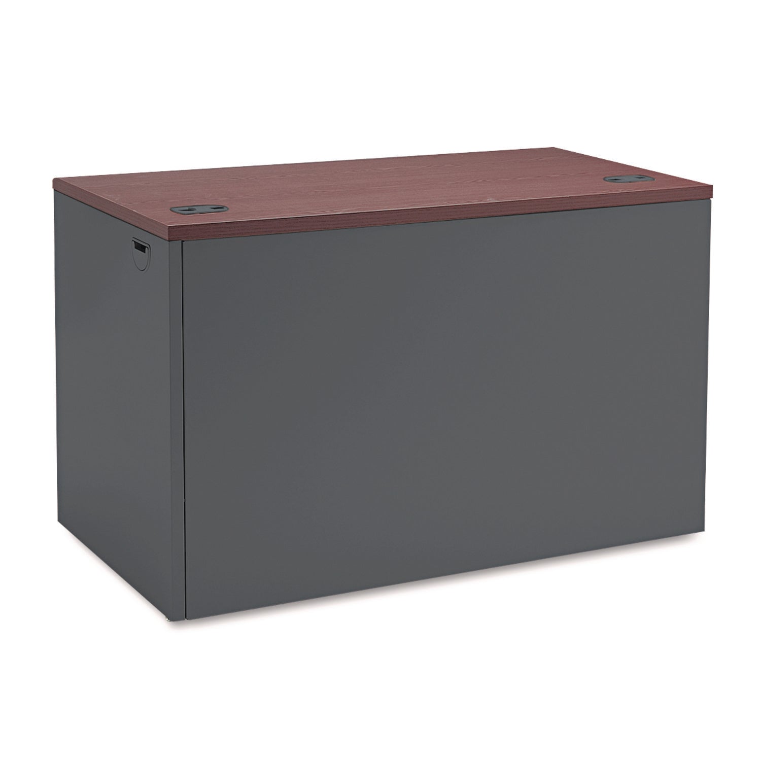 29.5" Height x 48" Width x 24" Depth - Total Drawer(s): 2 - Waterfall Edge - Finish: Charcoal - 1 Each