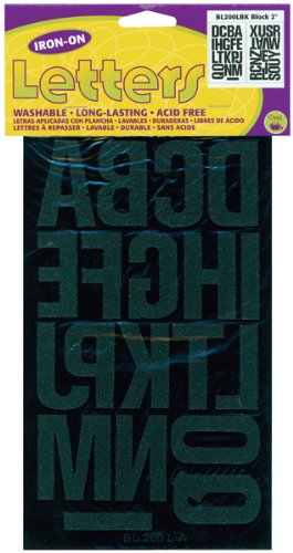 Dritz Iron-on 2" Letters - Black- Soft Flock- Block