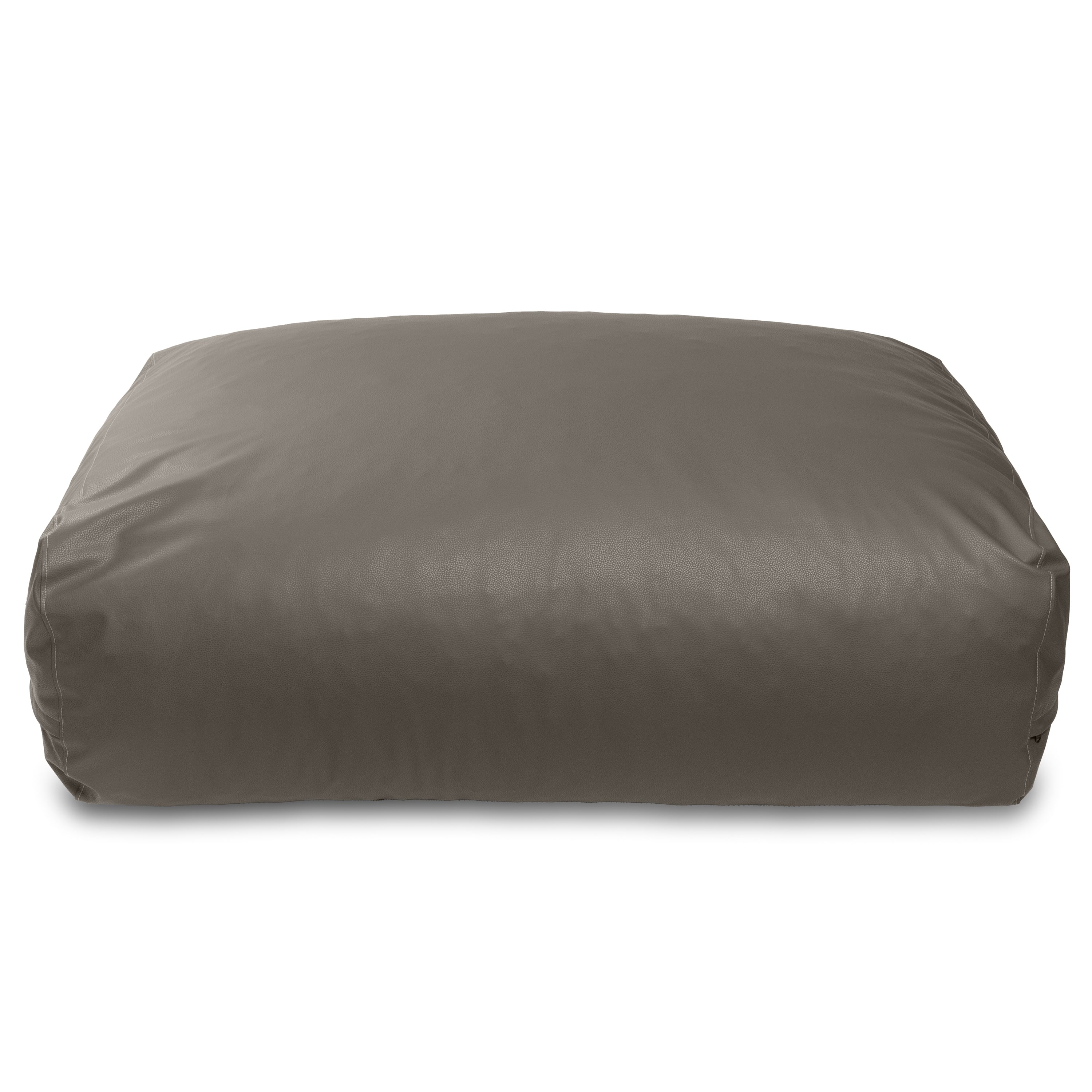 Atrium Collection Lino Ottoman - Oversized Large Couch Ottoman & Foam-Filled Lounger - Faux Leather - Gun Metal