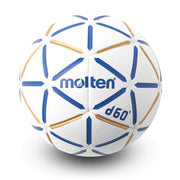 Competition - Resin Free Handball IHF Approved D60' Channeled Design, Moisture Absorbent Cover, High Density Latex Bladder, White/Blue, Size 2