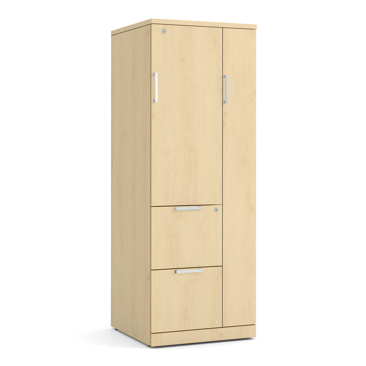 OfficeSource Storage & Wardrobe Cabinets 66"H Wardrobe Unit - Maple