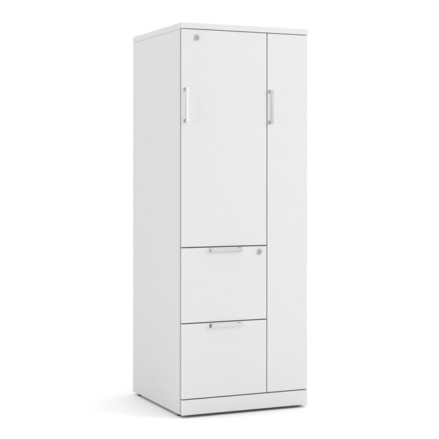 OfficeSource Storage & Wardrobe Cabinets 66"H Wardrobe Unit - White