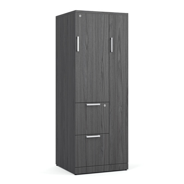 OfficeSource Storage & Wardrobe Cabinets 66"H Wardrobe Unit - Coastal Gray