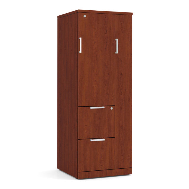 OfficeSource Storage & Wardrobe Cabinets 66"H Wardrobe Unit - Cherry