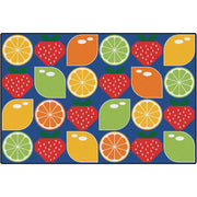 Citrus & Strawberries Seating Classroom Rug - 6ft x 9ft - Rectangle - Multi Color