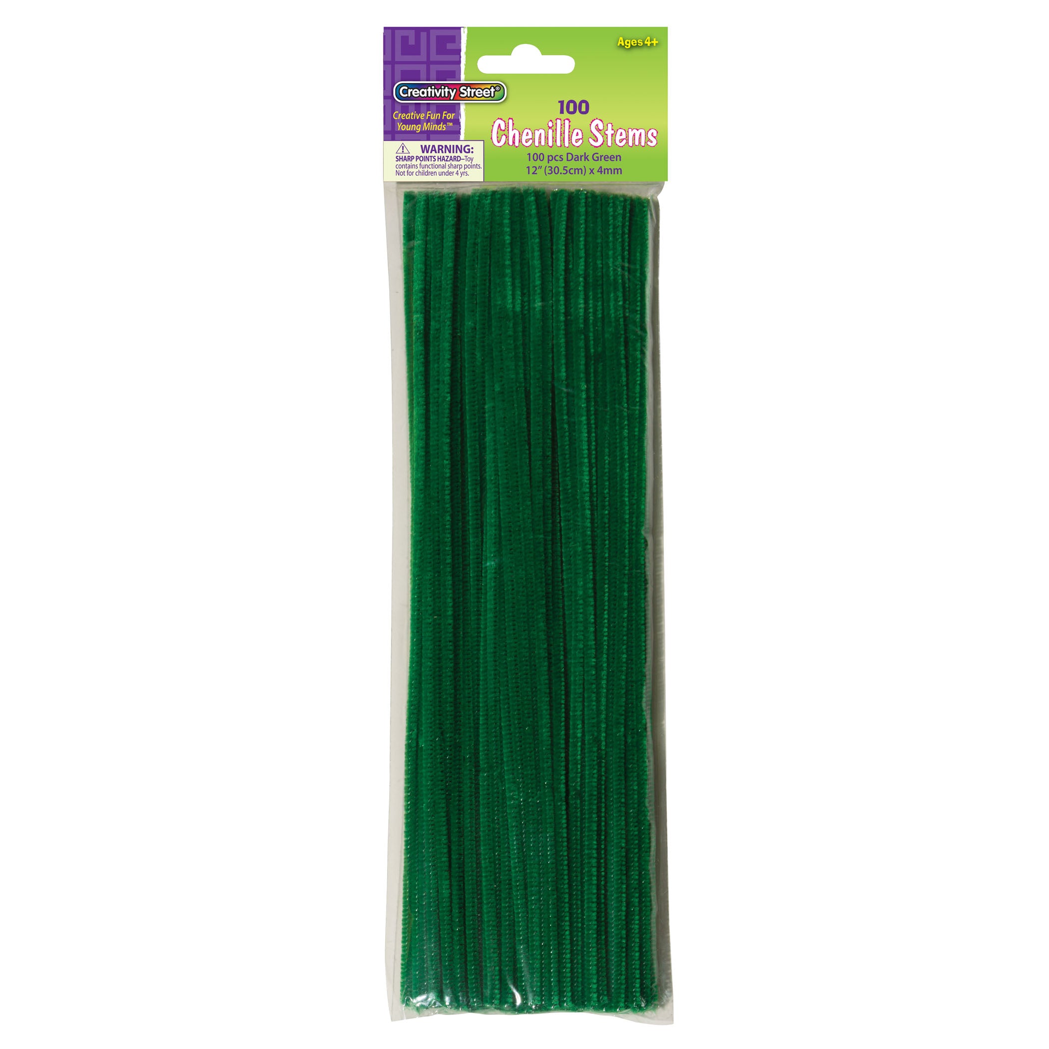 Regular Stems, Dark Green, 12" x 4 mm, 100 Pieces