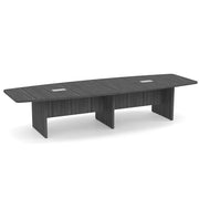 OfficeSource  Boat Shaped Conference Table with Slab Base - 145" - Coastal Gray