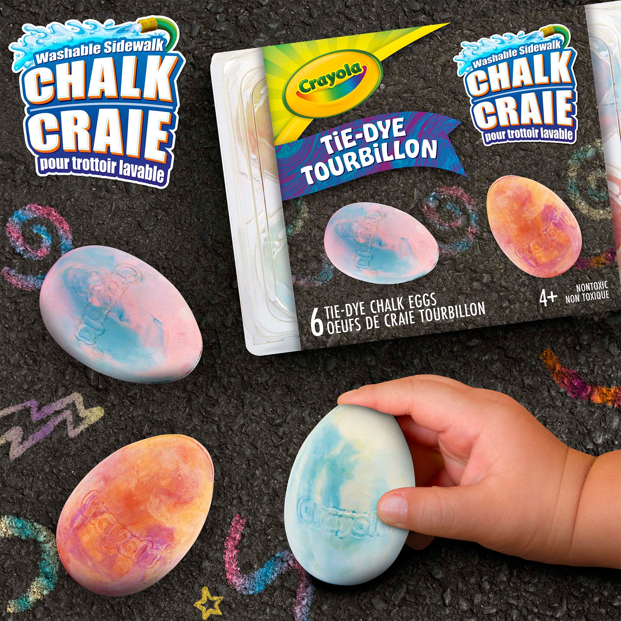Tie Dye Egg Chalk, 6 Count