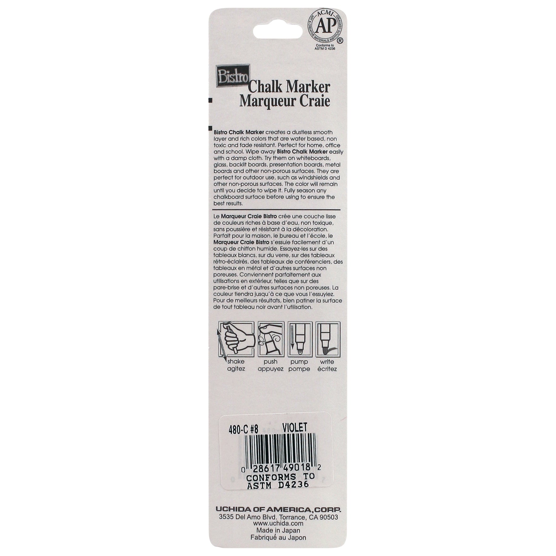 Bistro Chalk Marker Broad Tip, 480R-S, Violet