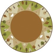 KIDSoft Tranquil Mountains Rug - 6ft - Round - Tan