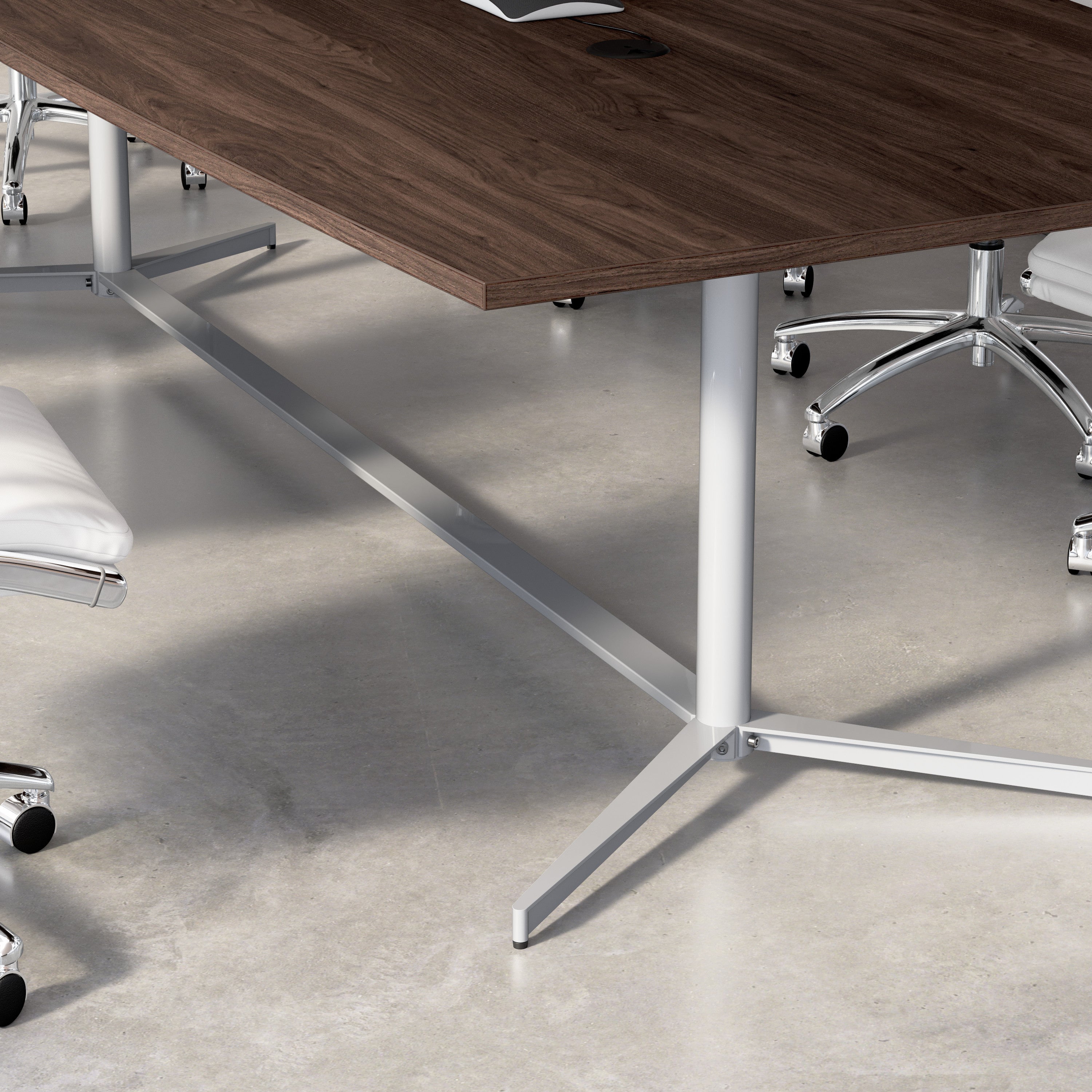 Bush Business Furniture 72-inch Office Conference Table with Metal Base in Black Walnut - 73.25" Width x 35.98" Depth x 30.28" Height