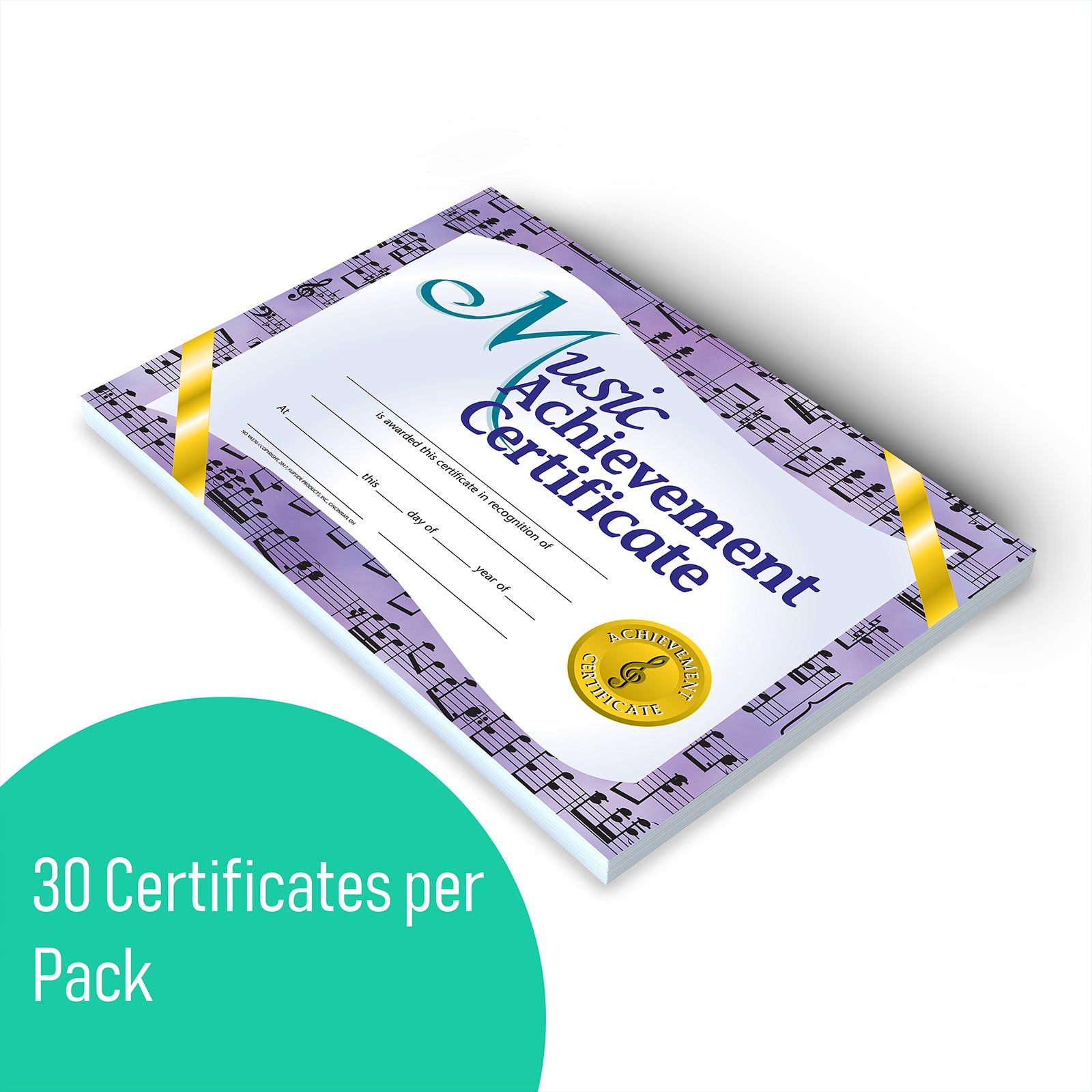 Music Achievement Certificate, 8.5" x 11", Pack of 30