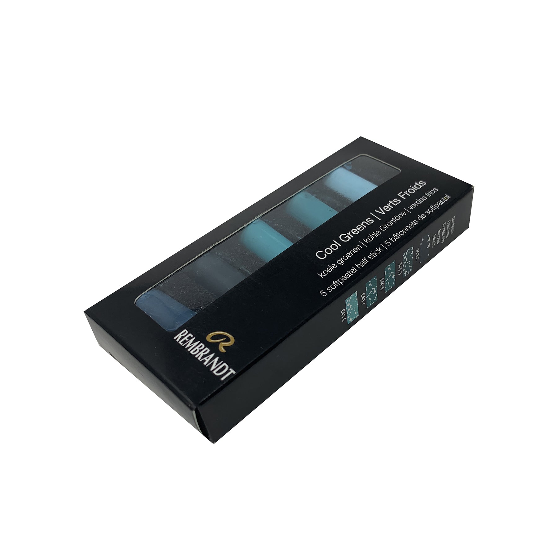 Soft Pastels Micro Sets, 5 Half Sticks, Cool Greens