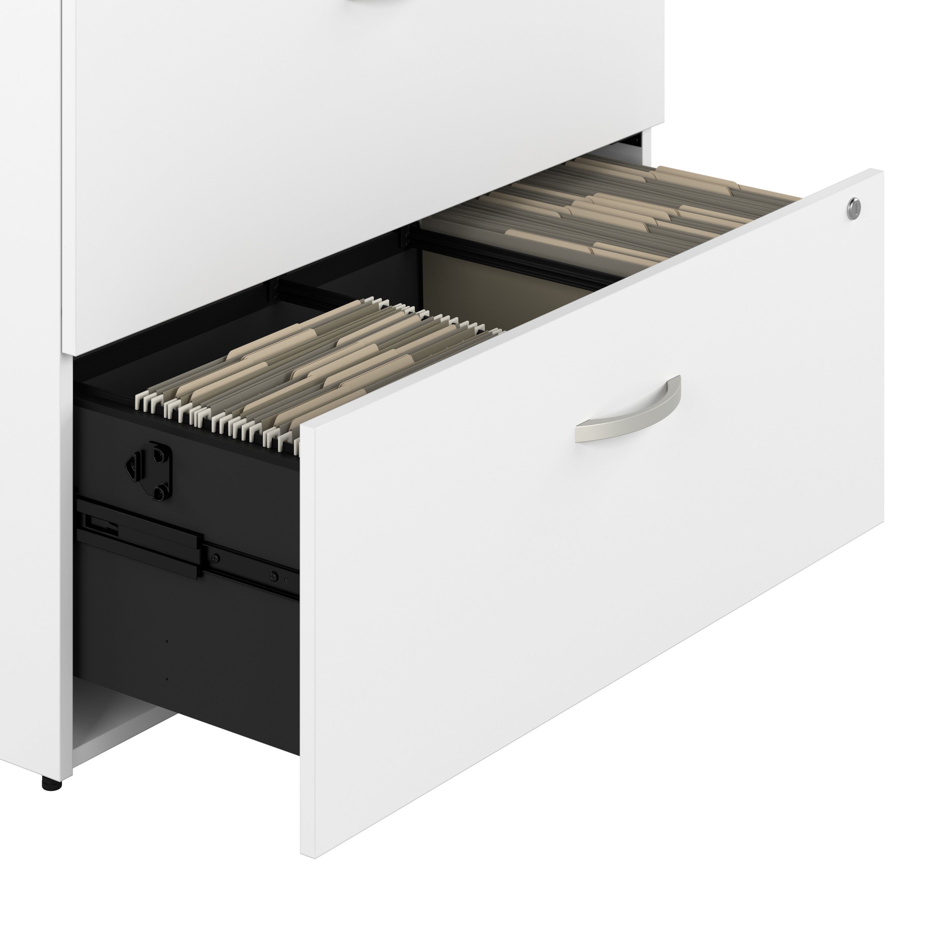 Bush Business Furniture Office in an Hour 2 Drawer Lateral File Cabinet in Pure White - 35.66" Width x 23.35" Depth x 29.84" Height