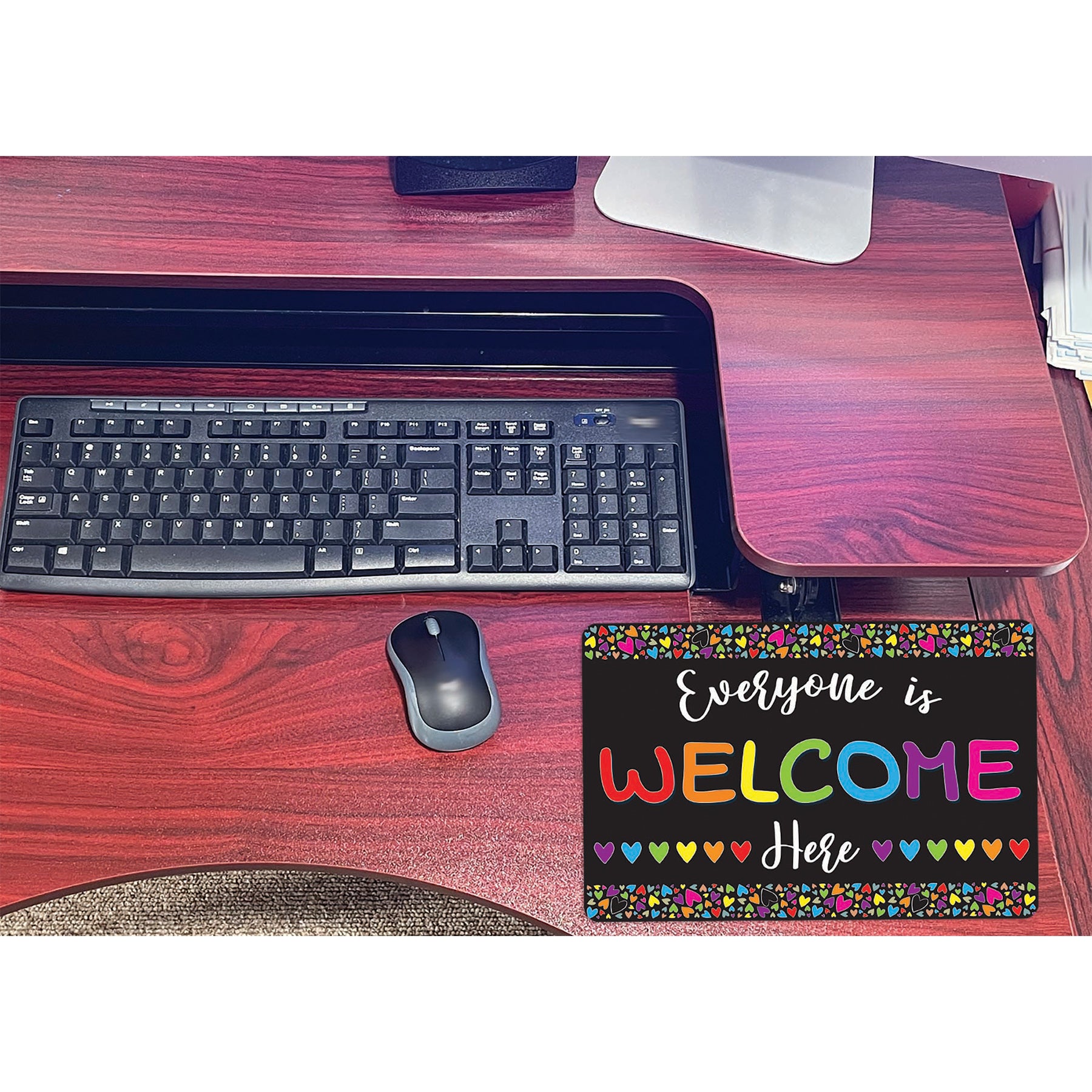 Computer Mouse Pad, 8" x 10", Everyone is Welcome Here, Hearts