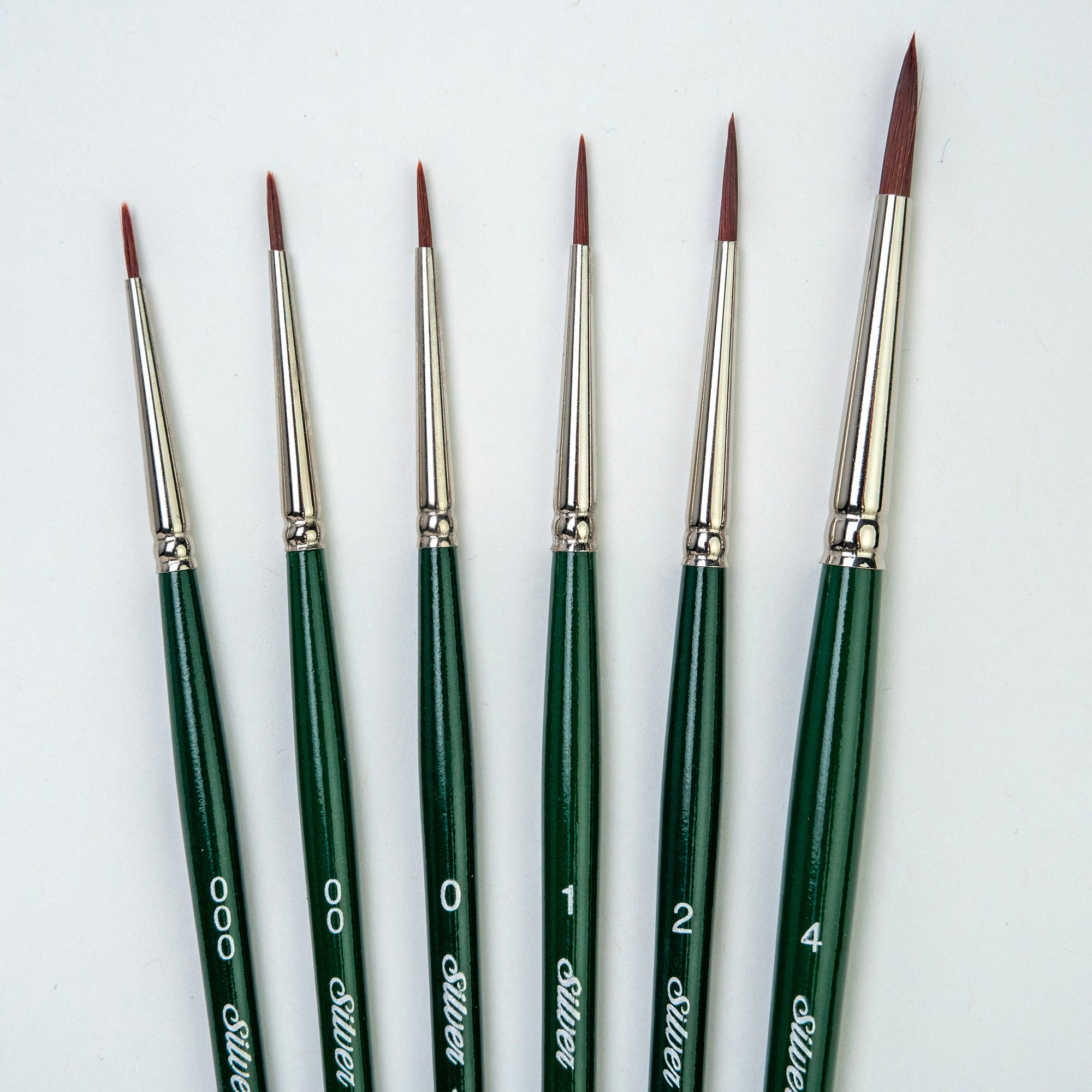 Ruby Satin Small Rounds, 6 Brushes