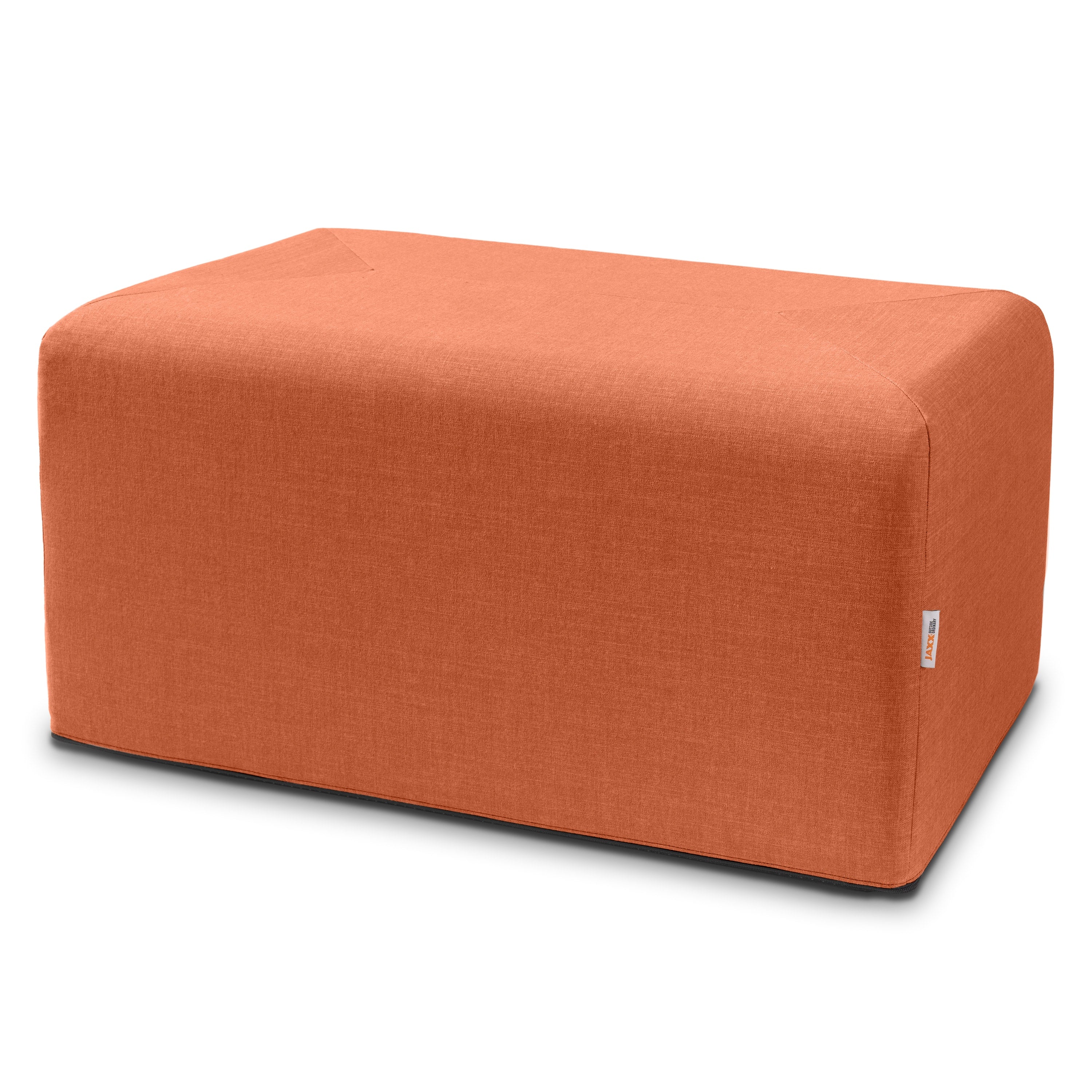 Jaxx Monroe Large Rectangular Foam Ottoman / Coffee Table, (36 x 18), Canyon Orange