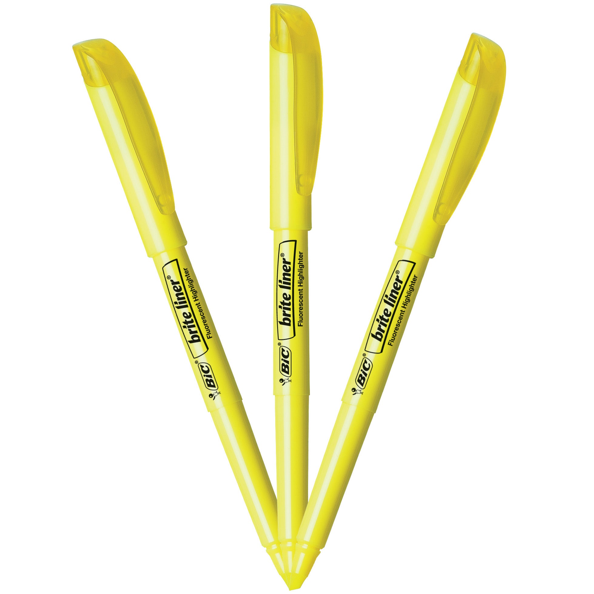 Brite Liner Highlighters Markers, Chisel Tip Super Bright Yellow Fluorescent Highlighters Ink, Won't Dry Out, 24-Count Pack