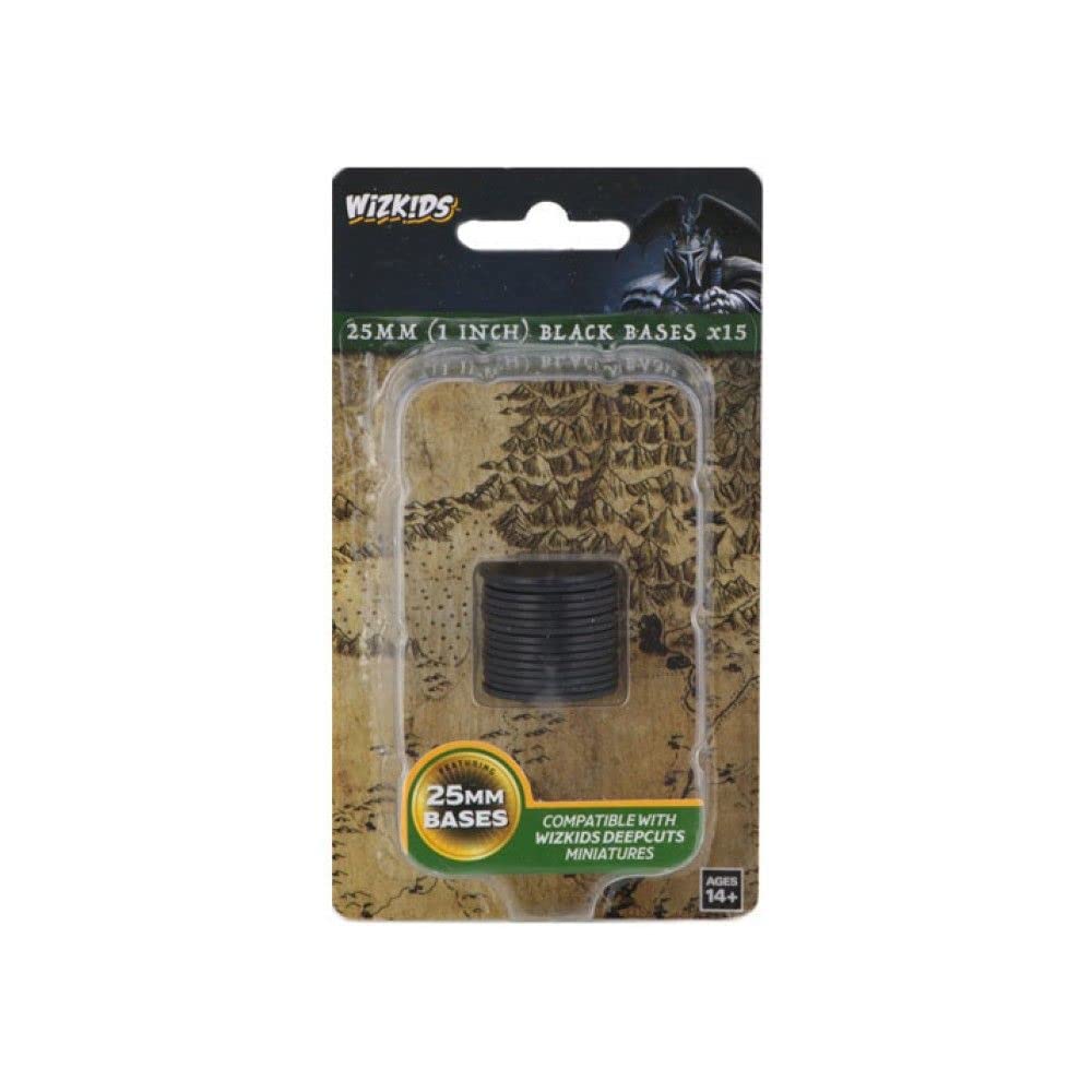 Bases: Wizkids Deep Cuts Black 25mm Round 15 ct