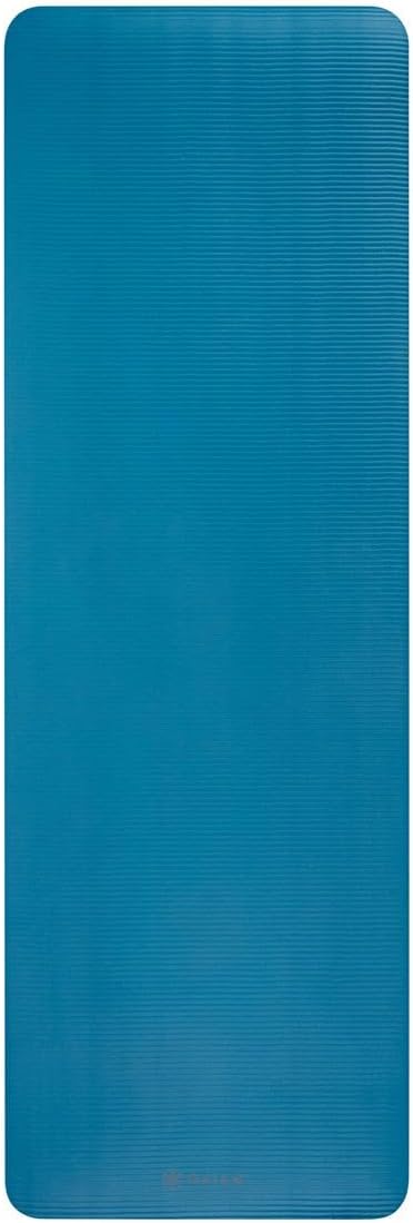 Gaiam Extra-Thick Yoga Fitness Mat and Exercise Mat with Non-Slip Texture and Easy Carry Strap - Ideal for Floor Workouts and Everyday Yoga - Supportive and Portable, Blue, 10mm