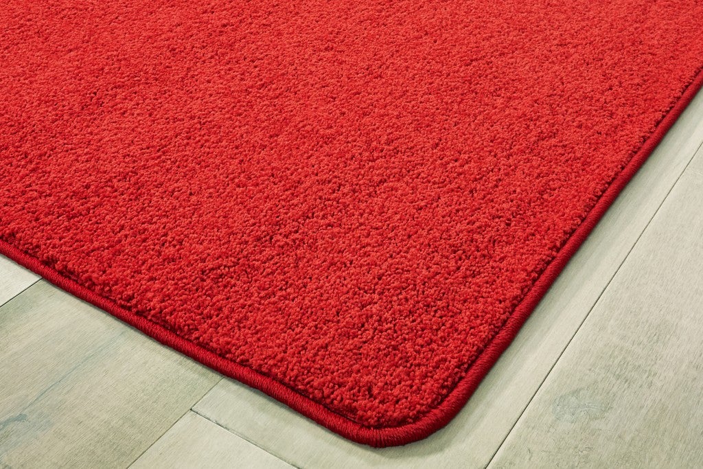 KIDply Soft Solids Collection Carpet - 7ft 6in x 12ft - Rectangle - Red Velvet