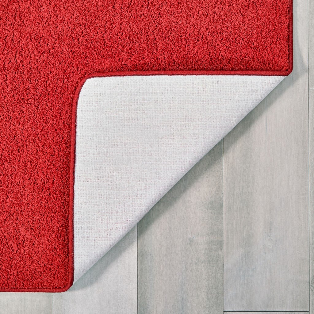 KIDply Soft Solids Collection Carpet - 7ft 6in x 12ft - Rectangle - Red Velvet