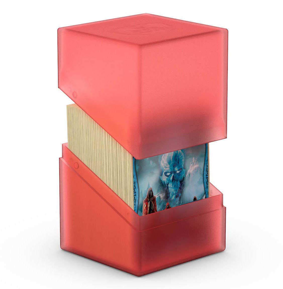 Ultimate Guard Boulder 100+ Classic, Deck Case for 100 Double-Sleeved TCG Cards, Ruby, Secure & Durable Storage for Trading Card Games, Soft-Touch Finish