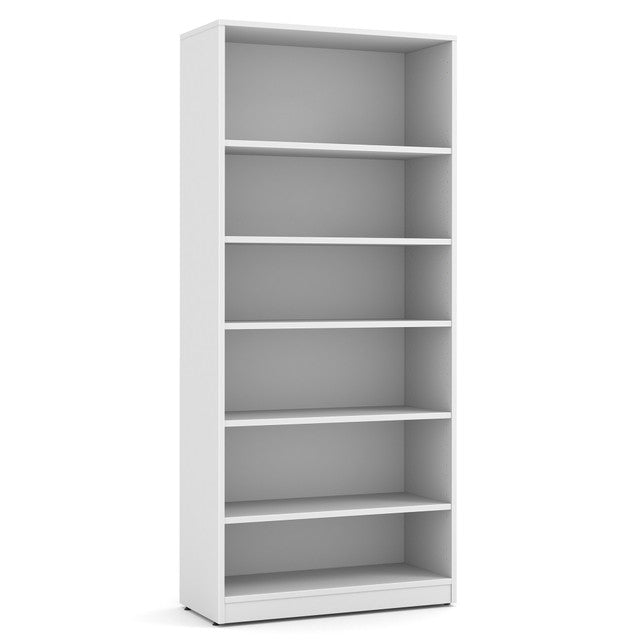 OfficeSource Laminate Bookcase - 6 Shelves - White