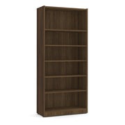 OfficeSource Laminate Bookcase - 6 Shelves - Modern Walnut