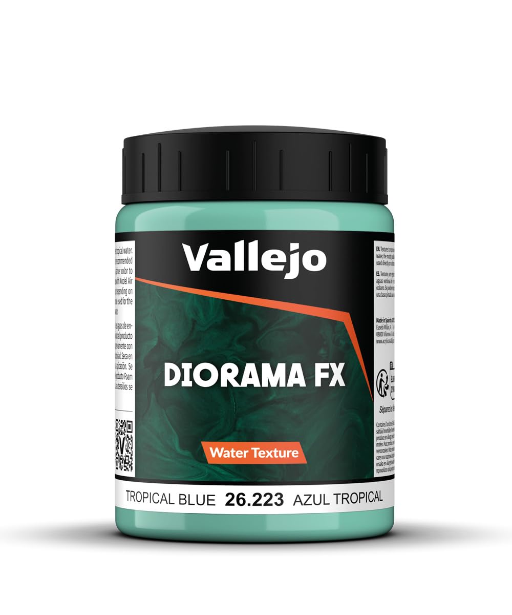 Vallejo - Diorama FX Water Textures | Tropical Blue 200 ml (6.76 fl.oz.)