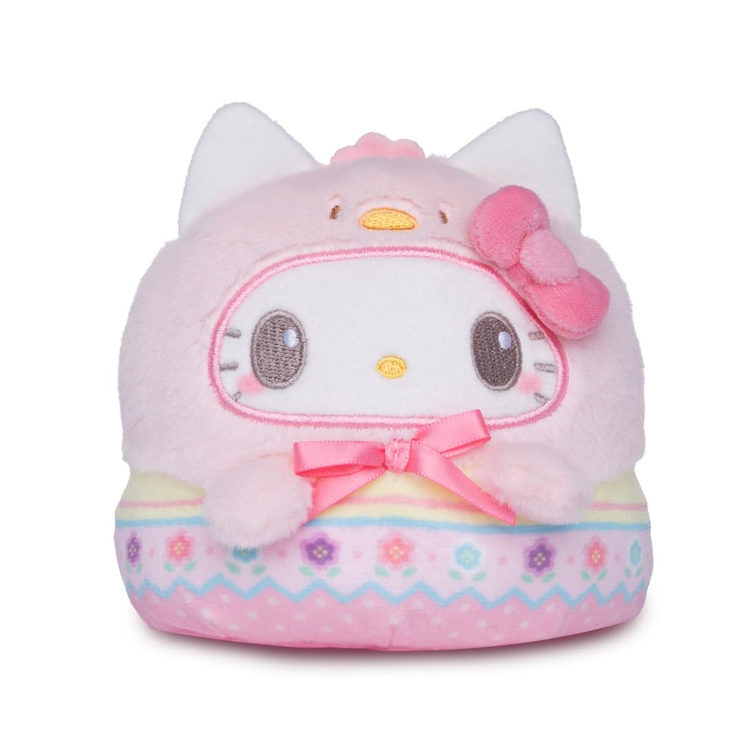Teeturtle Reversible Sanrio Hello Kitty Plushie 4-Inch Easter Egg Two-Sided Flip Plush Toy with Embroidered Details - Cute Mini Collectible Plush for Kids, Teens, and Adults