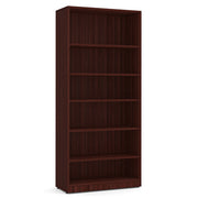 OfficeSource Laminate Bookcase - 6 Shelves - Mahogany