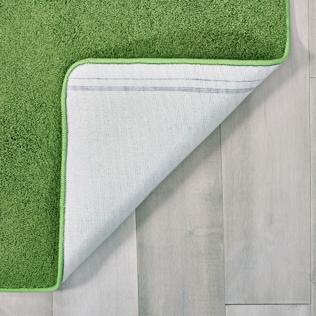 KIDply Soft Solids Collection Carpet - 7ft 6in x 12ft - Rectangle - Grass Green