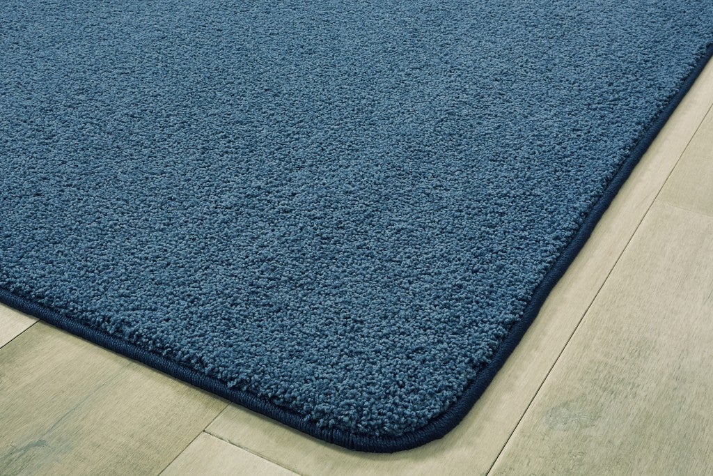 KIDply Soft Solids Collection Carpets Blue - 6ft - Round - Denim