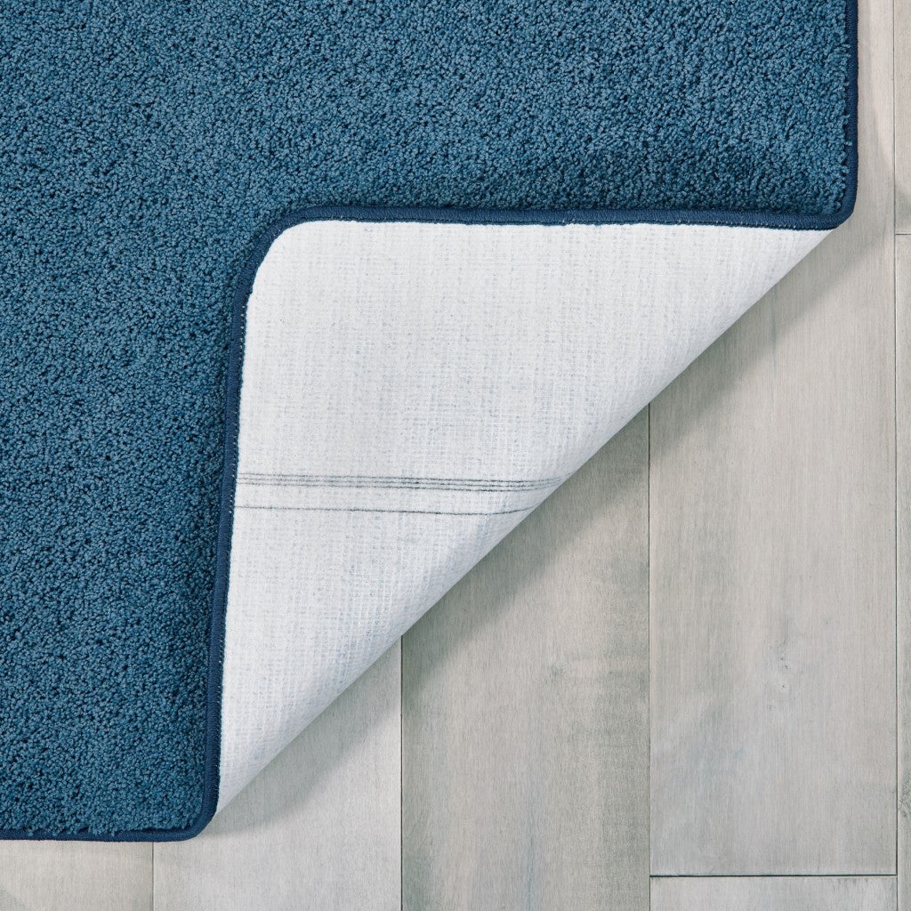 KIDply Soft Solids Collection Carpet  - 4ft x 6ft - Rectangle - Denim