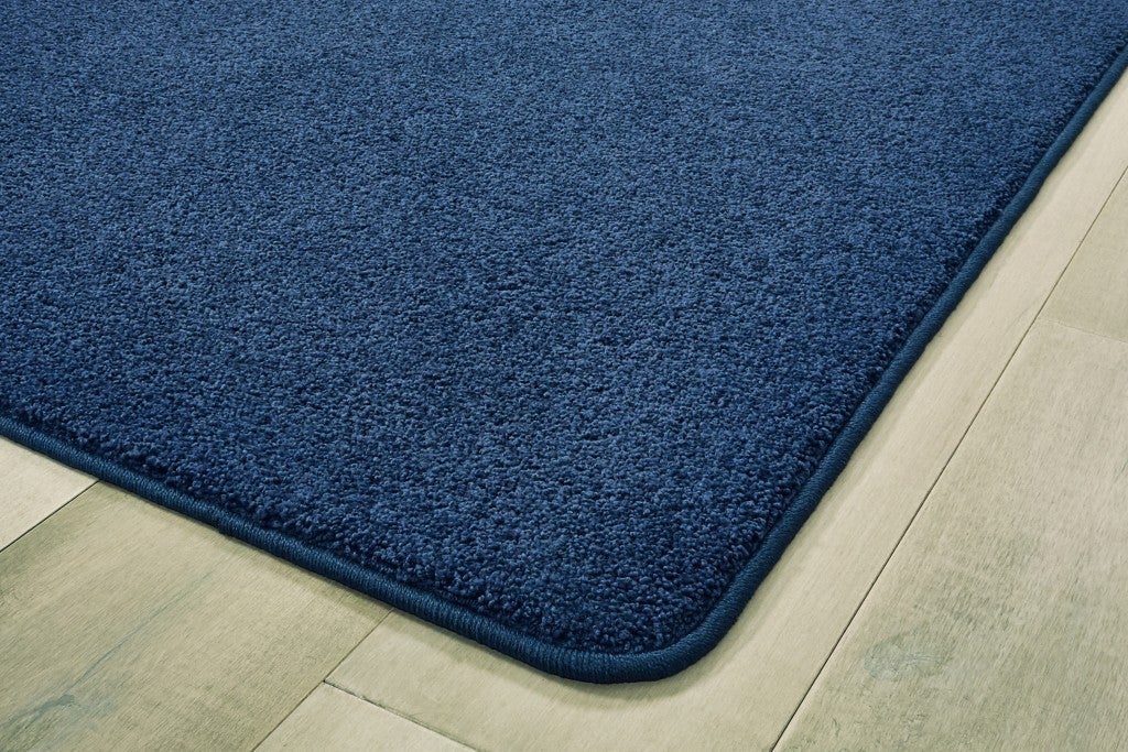 KIDply Soft Solids Collection Carpet - 7ft 6in x 12ft - Rectangle - Midnight Blue