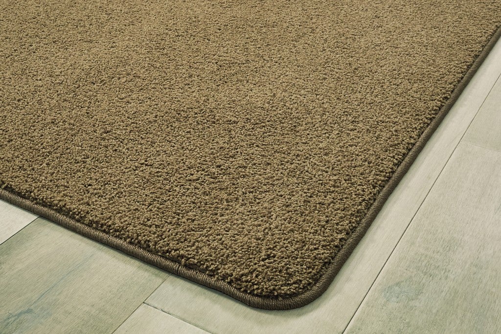 KIDply Soft Solids Collection Carpets  - 6ft - Round - Brown Sugar