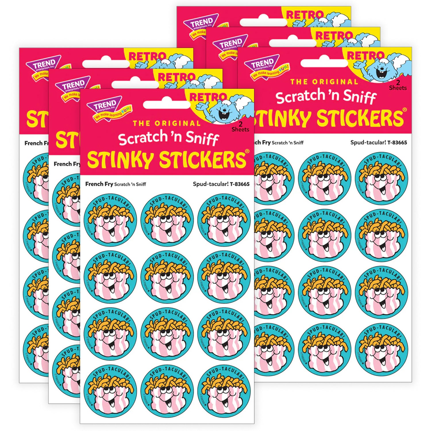 Spud-tacular!/ French Fry Scent Stickers, 24 Per Pack, 6 Packs