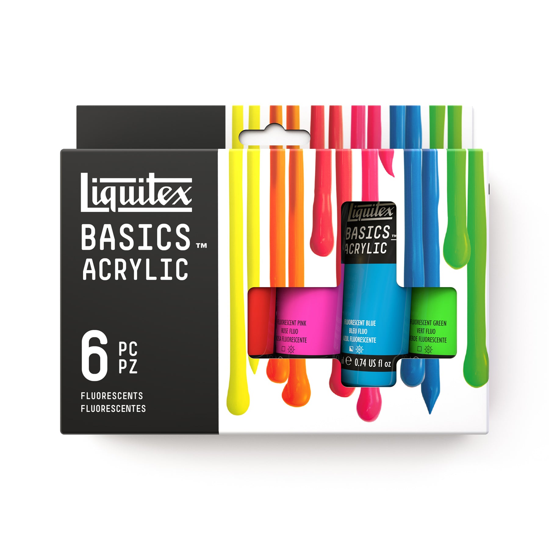 LQ BASICS Acrylic Color 6 x 22ml Tube Set - Fluorescent