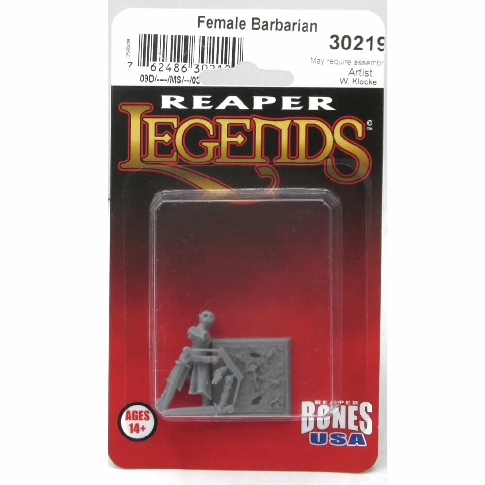 Mini - Reaper Bones USA 30219 Female Barbarian