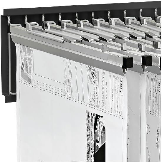 Large File Pivot Wall Rack for Blueprints, Black