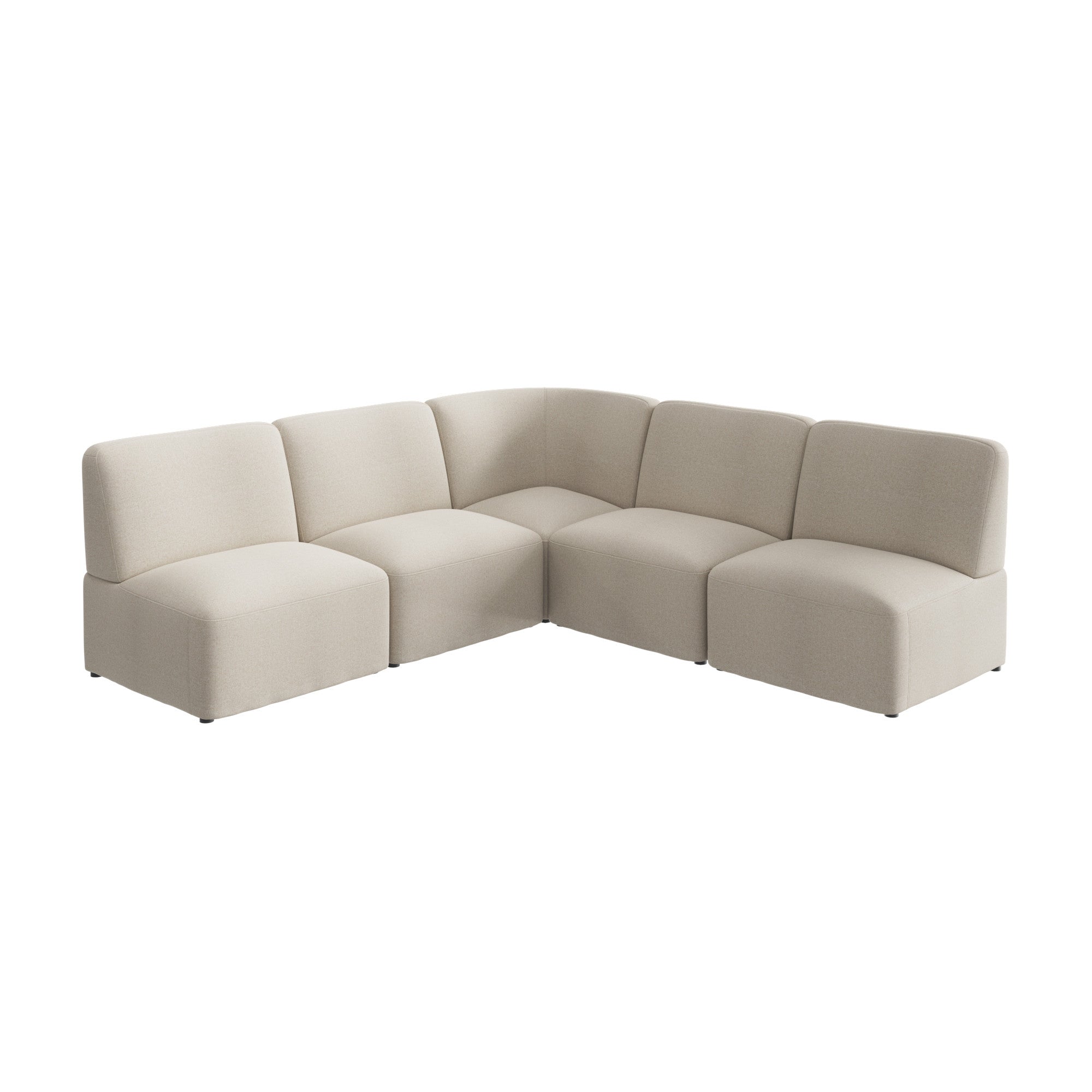 Bush Business Furniture Assemble Modular 5 Seater L Shaped Sectional Lounge Sofa in Oat Fabric - 89.76" Width x 89.76" Depth x 29.92" Height