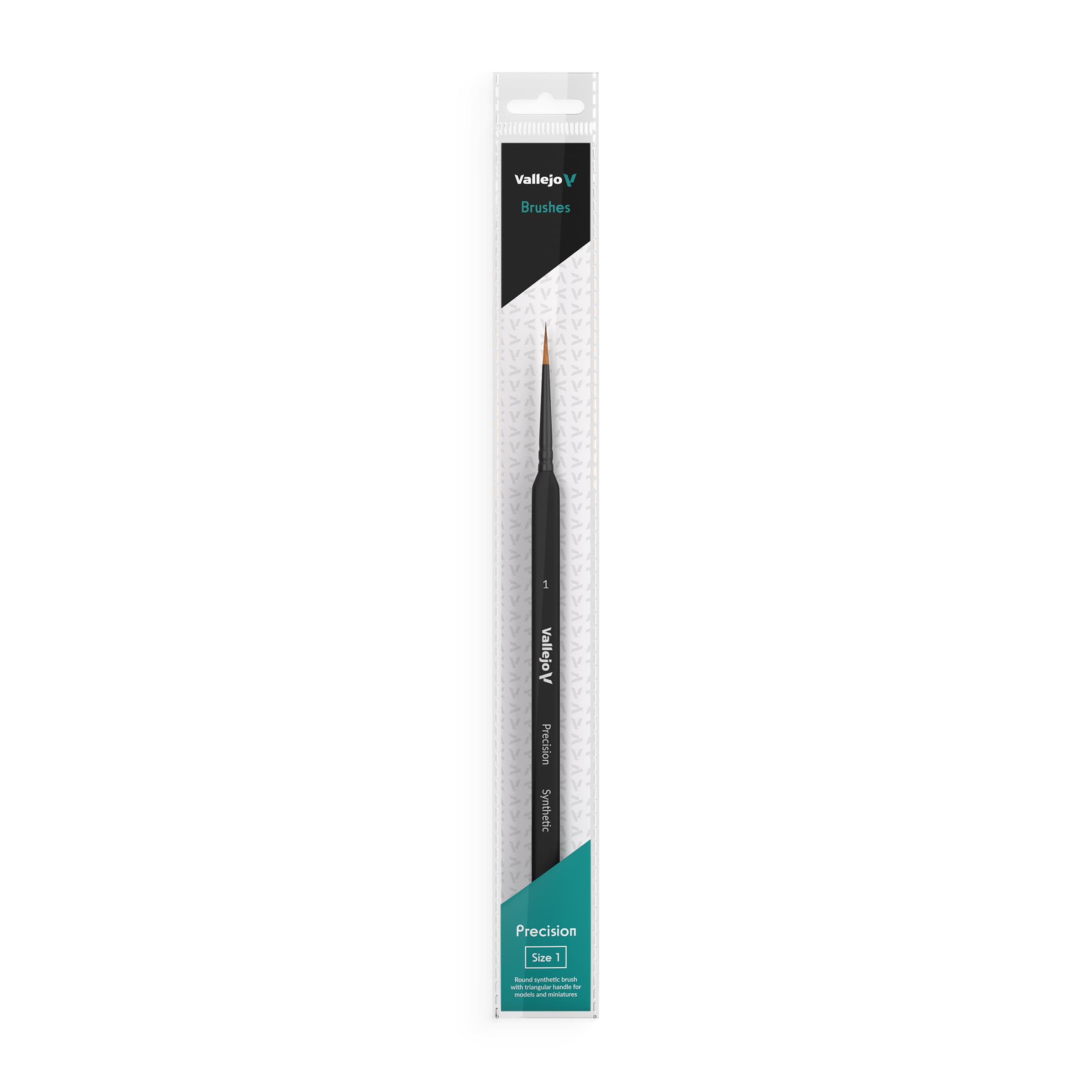 Vallejo Precision B03001 Round Synthetic Brush, Triangular Handle No. 1
