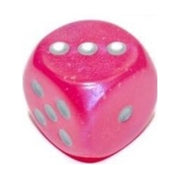Chessex Borealis 12mm d6 Pink/Silver Luminary Dice Block (36 dice) (27984)