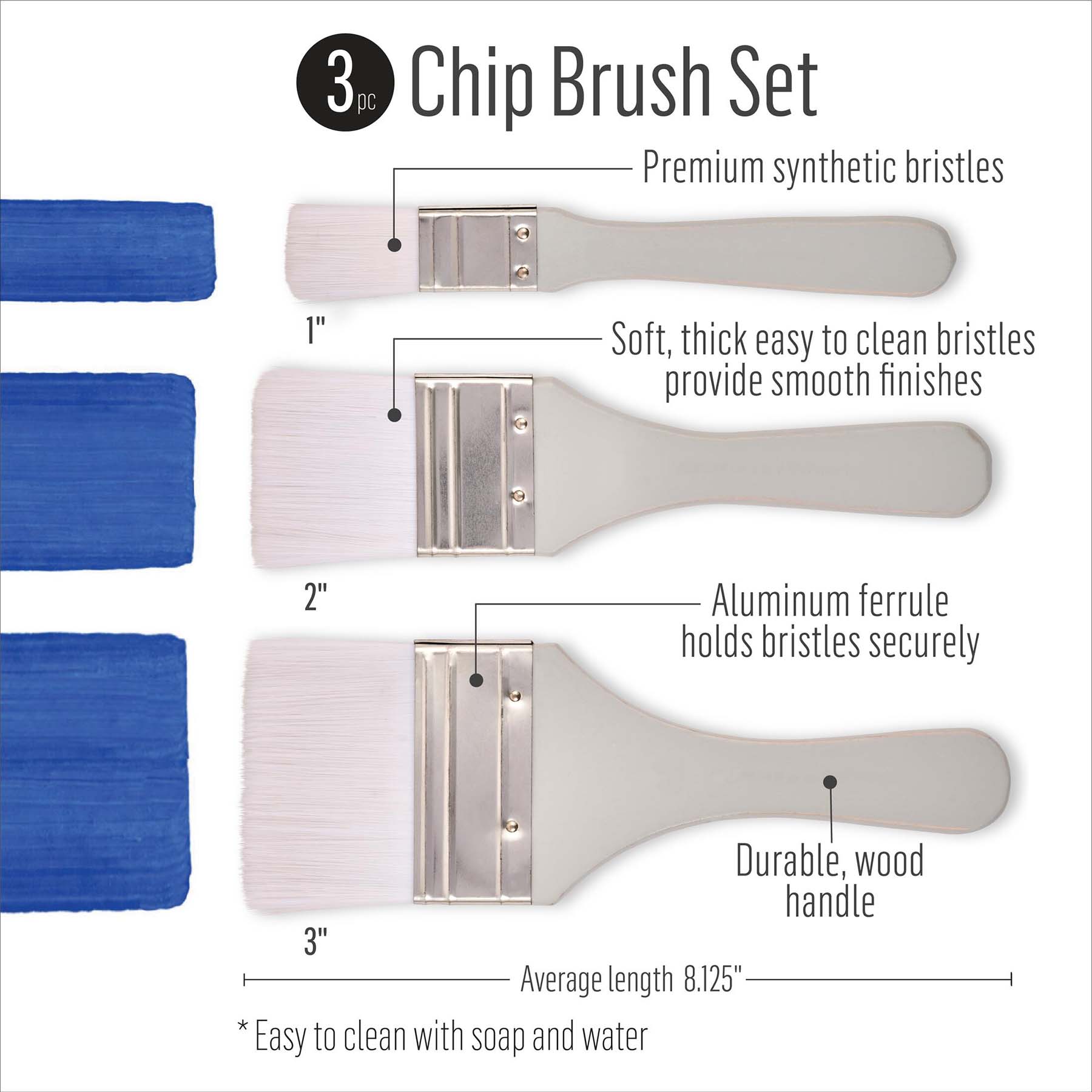 White Nylon Chip Set, 3-Piece Set