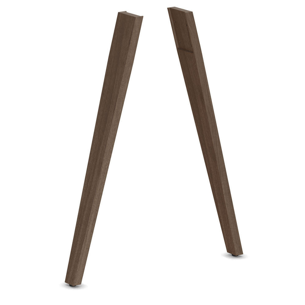 OfficeSource OS Conference/Multi-Purpose Oblique Wood Legs - Modern Walnut